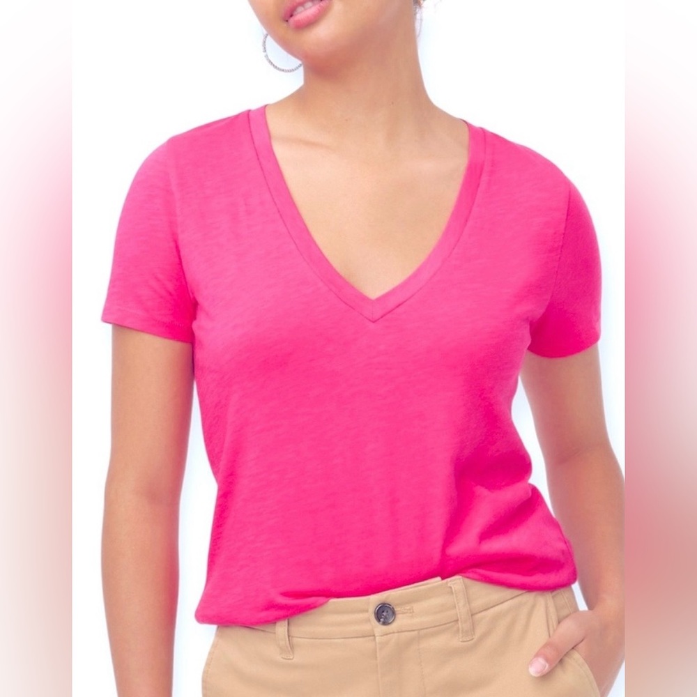 NWT J. Crew Vintage Slub V Neck Cotton Tee Size Small 🌸🌸🌸